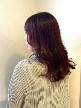 ボコカ(bococa) 暖色カラーワインレッドレイヤーカットピンクブラウン登戸