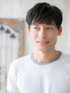 モッズヘアー メン 戸田公園店(mod's hair men) 大人かっこいいブラック斜めバングツーブロックマッシュg