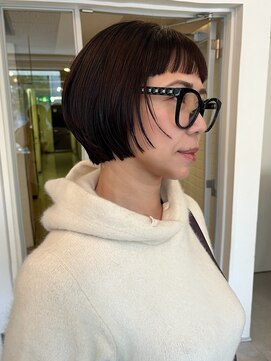 ミニボブ/レッドブラウン/似合わせカット/伏見/丸の内