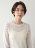 大人可愛い30代40代50代ナチュラルショートココアベージュ