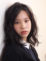 チャクラ アルカ ヘアサロン(Chakura arka Hair Salon) ミディアム、無造作カール　[ナチュラルブラウン/黒染め]
