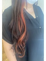 フレア 心 武庫之荘(flare)&nbsp;ゆるふわロング＊イヤリングカラー＊オレンジレッド