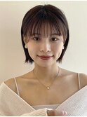 ミニボブ 外ハネ シースルーバング 耳かけ 可愛い 垢抜け