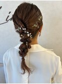アレンジ/ヘアセット/お呼ばれヘア/編みおろし/結婚式