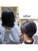 丸みショートボブ