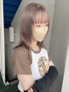 ラ メール ヘア デザイン(La mer HAIR DESIGN) ハイトーンミルクティーラベンダーベージュミディアムレイヤー