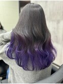 グラデーションカラー　シルバーグレージュ　パープルラベンダー