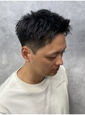 ベリーショート/ダークアッシュ/ニュアンスパーマ/韓国マッシュ