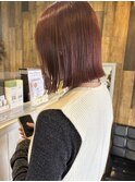 【viewt hair】コーラルピンク×ボブ　福山市