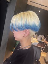 アンジェ(Ange)&nbsp;センターパート×デザインカラー　ホワイトブロンド