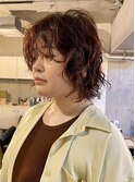 ワインレッド☆ボブパーマ☆ゆるふわボブ☆レイヤーボブ