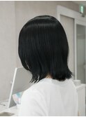 レイヤーボブ/くびれボブ/ブルーブラック/10代20代30代