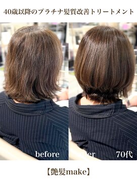 エムルーセント(M'lucent) 艶髪make プラチナ髪質改善トリートメントカット艶カラー　18