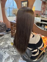 チャプター 問屋町(chapter) ブリーチなしミルクティーブラウン顔周りレイヤーカット韓国ヘア