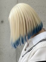プネル(punel)&nbsp;ライトブルー　ブロンド　裾カラー　エンドカラー　原宿
