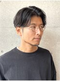 大人のセンターパート×シャドウパーマ