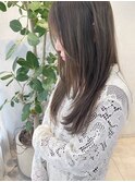 オリーブグレージュ/ブリーチなしダブルカラー/レイヤーカット