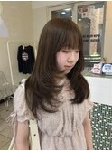 オリーブベージュ/ブリーチなしダブルカラー/赤み消しカラー