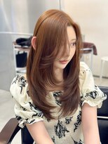 ロムーク 表参道(LOMKH)&nbsp;小顔ロングレイヤーカット顔周り夏ハッシュカット透明感カラー
