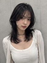 エイチ ウルフカット 大阪梅田(811)&nbsp;ミルクティーベージュショートボブシースルーマッシュパーマ50代