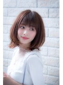 ミニウルフテラコッタデジタルパーマくすみブルー