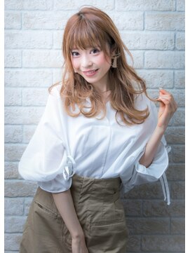 ヘアーアートシフォン 池袋西口店(Hair art chiffon) ミニマムボブモードジグザグバング3Dカラーブルージュオレンジ