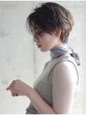 大人かわいい マニッシュショート ネイビーカラー フレンチボブ