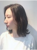 外ハネ大人ボブ♪チャコール系ミディアムスタイル