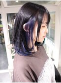 ダブルカラー  ブルーアッシュ×ブルー インナーカラー