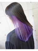 インナーカラーバイオレット/ブリーチ2回ベース