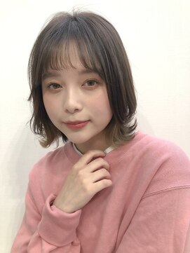 ロンドプランタン 恵比寿(Lond Printemps) ベージュインナーカラー切りっぱなしミディ【Lond 中居】