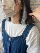 プライズ 池袋店(prize) シルバー×ライトブルーインナーカラーエクステ学割U24池袋9112