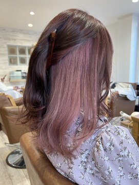 ラボヌールヘアー 宇都宮店(La Bonheur hair) モーヴピンク☆【宇都宮駅/インナーカラー】
