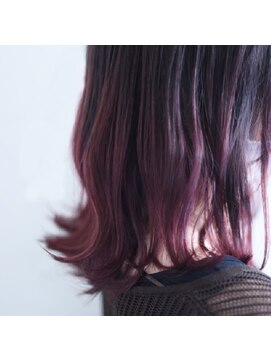 ニコリヘアワークス(nicori hair works) ミディアム×グラデーション×レッドパープル3