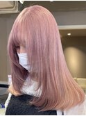 116ベイビーピンクニュアンスカラーヘルシースタイル韓国ヘア