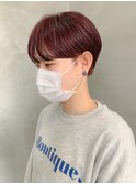 マッシュショート、ハンサムショート、チェリーピンク