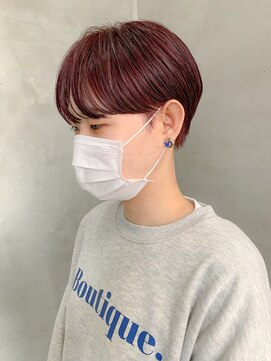 テトヘアー(teto hair) マッシュショート、ハンサムショート、チェリーピンク
