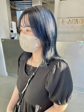 ヘアー アイス 御器所本店(HAIR ICI) 10代20代★大人かわいいダブルカラーブリーチブルー