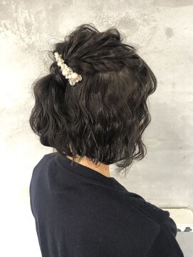 レオニード 表参道(LEONID) 岡田≫結婚式ボブヘアセットハーフアップ
