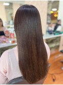 20代30代40代ストレートココアベージュ髪質改善艶感カラー