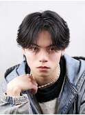 センターパート フェザーパーマ