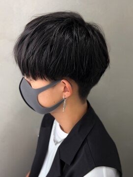 エルマーク 神戸三宮(L-MARK) 黒髪マッシュナチュラルマッシュメンズヘア韓国ツーブロック