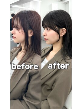 アマトウキョウ アユンチェ(AMA TOKYO×AYUNCHE) 前髪顔まわり韓国ヘアレイヤーカットサイドバンク2wayバンク韓国