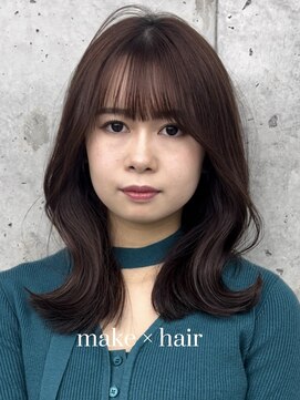 ビューブルー 亀戸錦糸町(VIEW BLUE) 美髪カールピンクブラウンエアリーロングセミディ似合わせ前髪