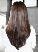 ☆フェミニンロング大人かわいいぱっつん前髪レイヤーカット小顔