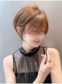 大人ショート/縮毛矯正/学割U24/ブルーカラー/くすみベージュ