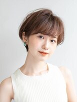 ムウ 難波(MOU)&nbsp;ショートくびれヘアアプリコットオレンジ20代30代40代50代