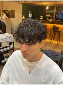 前下がりマッシュ×スパイラルパーマ