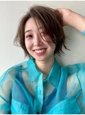 大人ショートボブ×透明感ブラウンカラー【八王子】