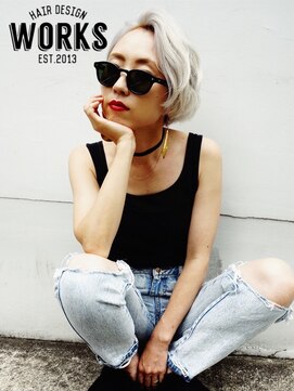 ワークス ヘアデザイン(WORKS HAIR DESIGN) ホワイトベージュショートボブヘアー